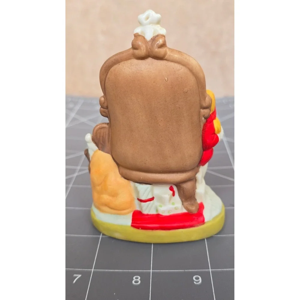 Vintage Ceramic Santa Claus Figurine Seated with Child USA Base Christmas Decor